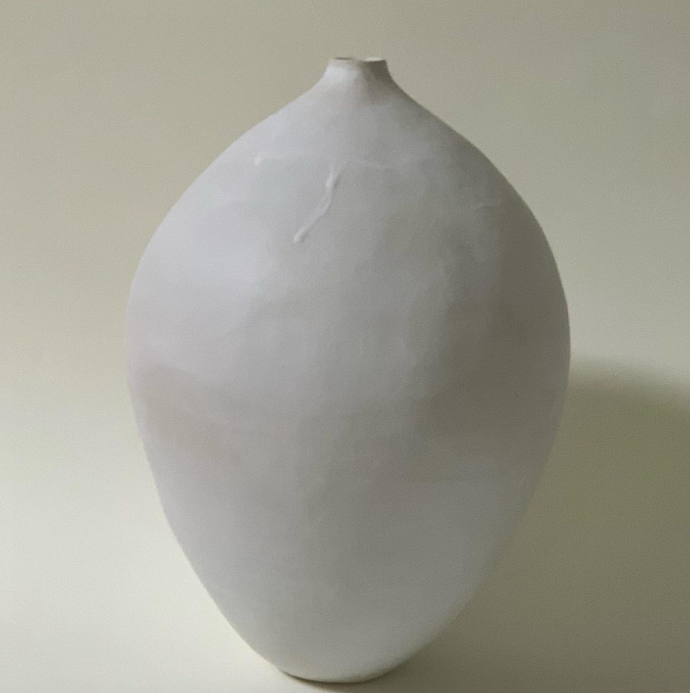 Moon vessel in raw porcelain